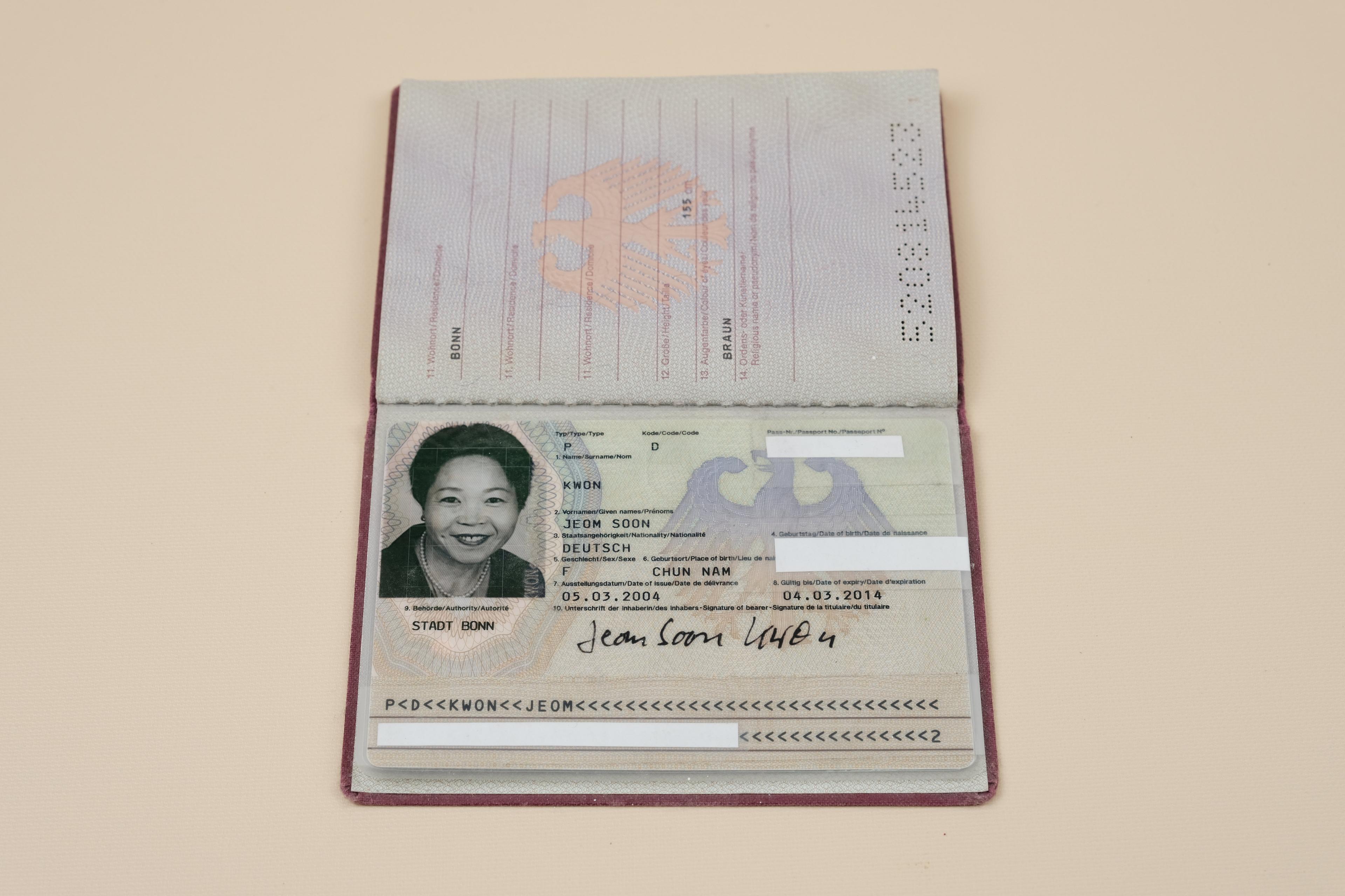 권점순 여권 (Reisepass)